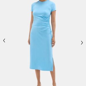 Gathered Dress in Stretch Cotton-Modal Small
